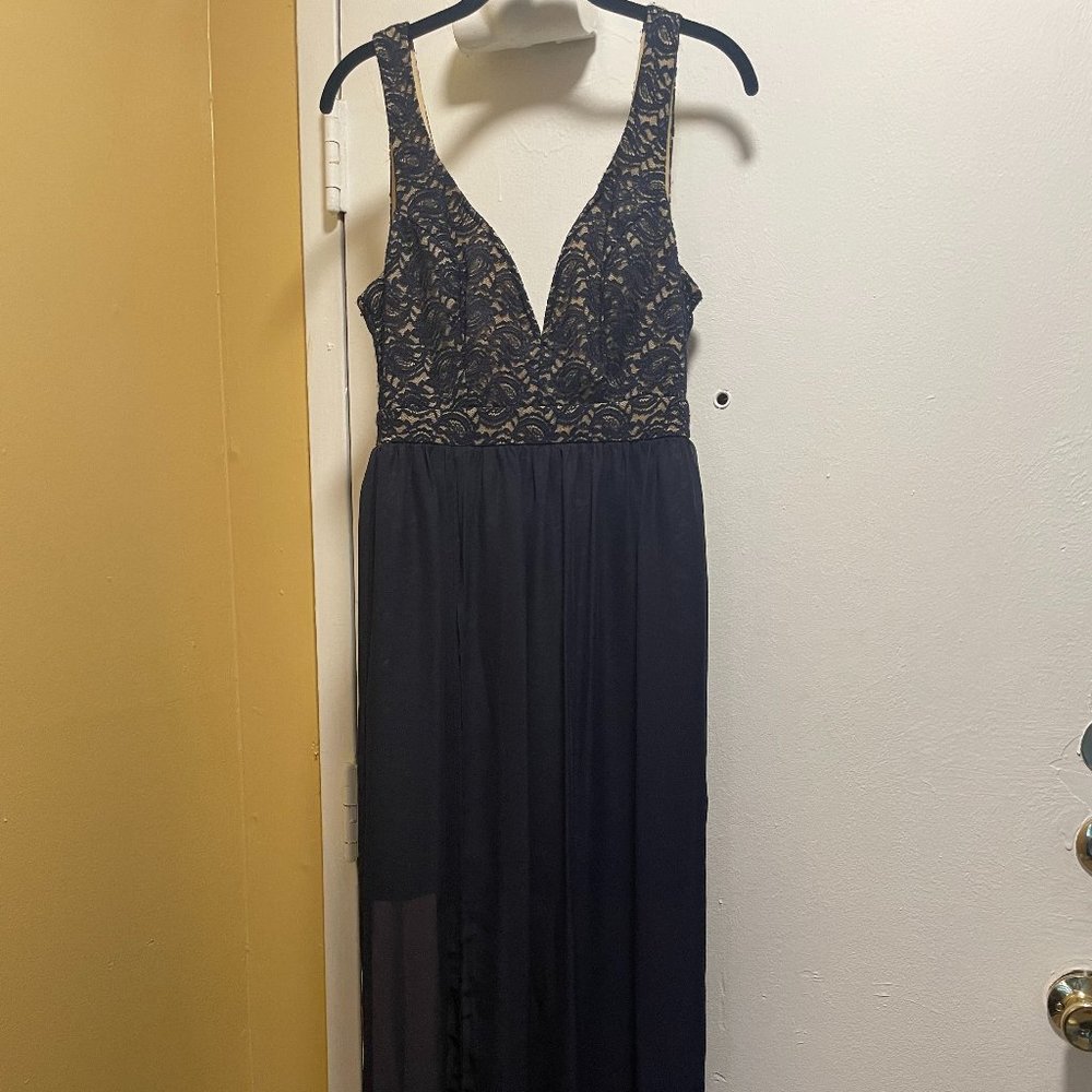 Windsor Navy Blue Lace/Chiffon Gown